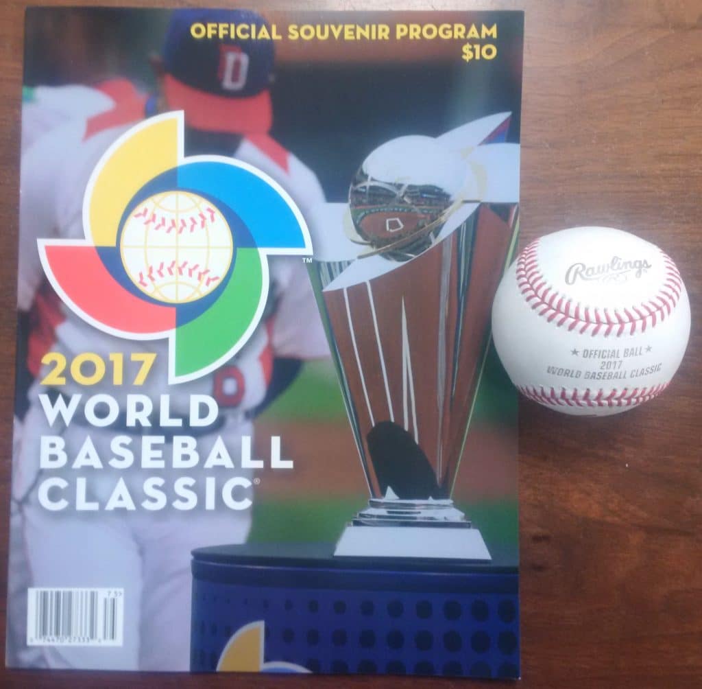 World Baseball Classic 2017 program and ball