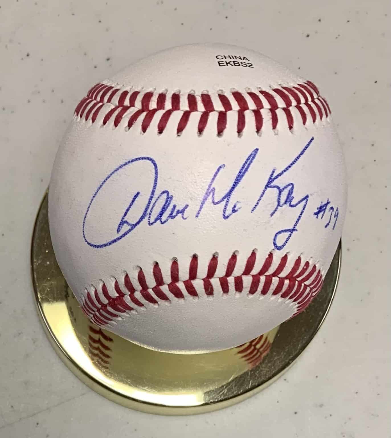 Dave McKay signed baseball - Canadian Baseball Hall of Fame and Museum