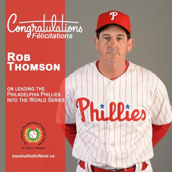 Canadian Baseball Hall of Famer Rob Thomson set to manage Phillies in