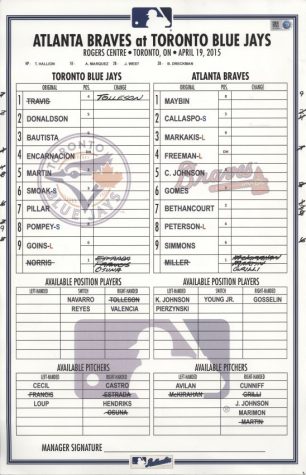 Jeff Francis Lineup Card